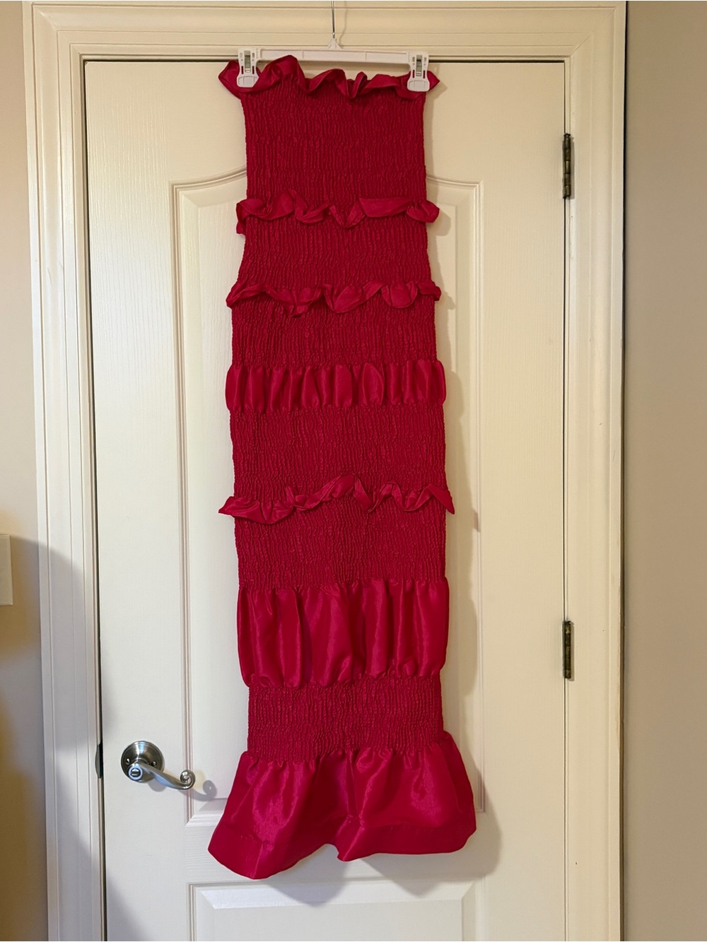 Fushia Ruffled Strapless Dress - Picture 2 of 13